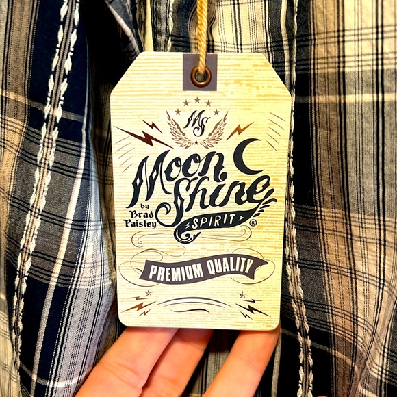🍻🍺🍻 MOON SHINE SPIRIT PLAID PEARL SNAP SHIRT NWT SIZE SMALL🍻🍺🍻 - Picture 3 of 10